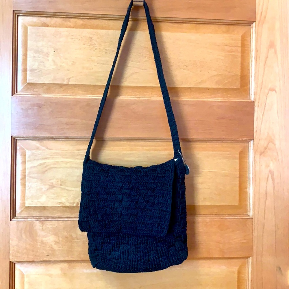 The Sak Black crochet bag